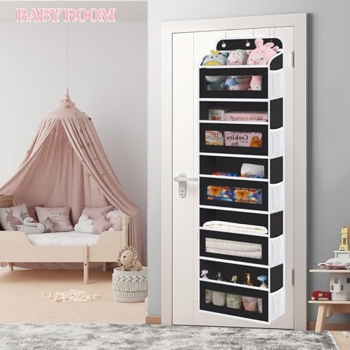 Over The Door Organizer, 5 Shelves Closet Door Hanging Organizer with 10 Mesh Pockets, Nursery