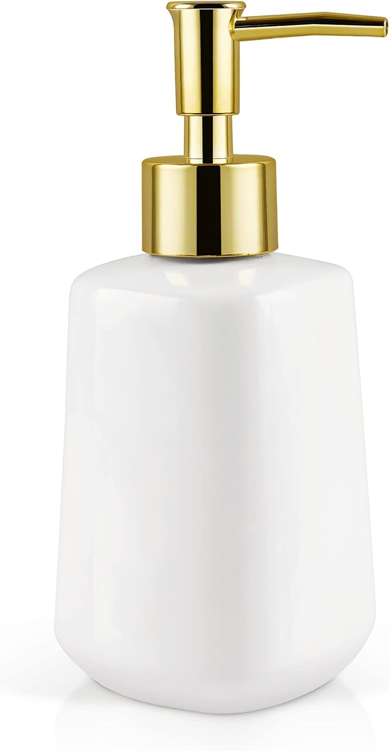 Natheeph Dish Soap Dispenser, Hand Soap Dispenser Ceramic Bottle, Refillable Liquid Great for