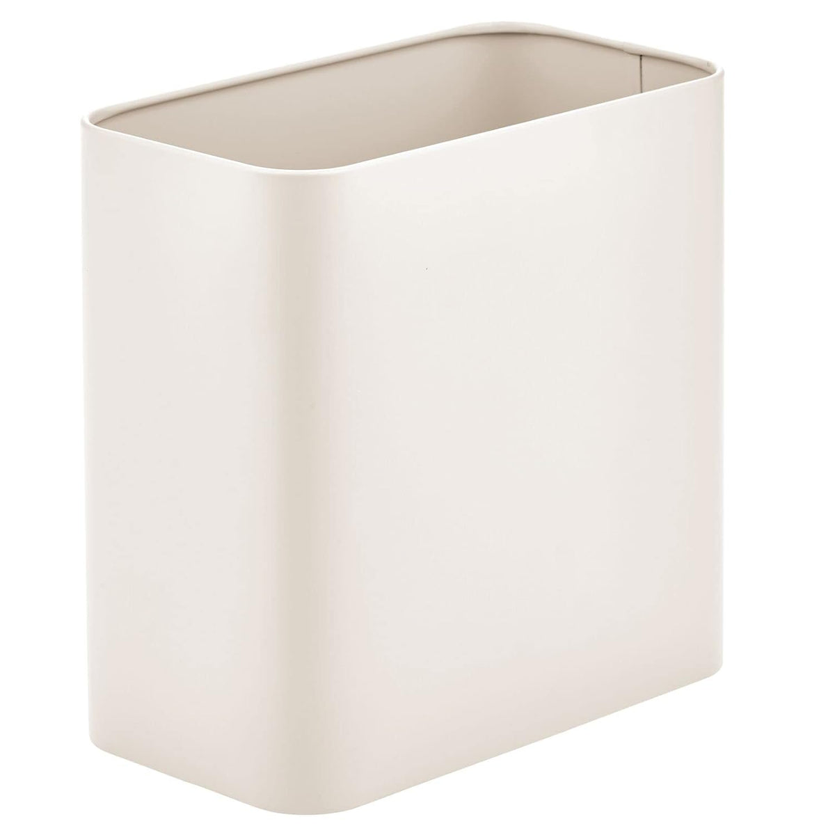 mDesign Small Metal 2.4 Gallon Trash Can Wastebasket Garbage Bin for Bathroom - Mini Slim Rubbish