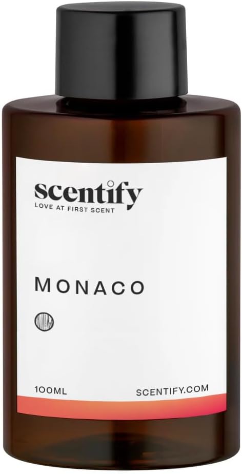 Scentify Monaco Aroma Oil Refill Scent for Oil Diffusers - Saffron, Jasmine, Amber, Cedar Scents