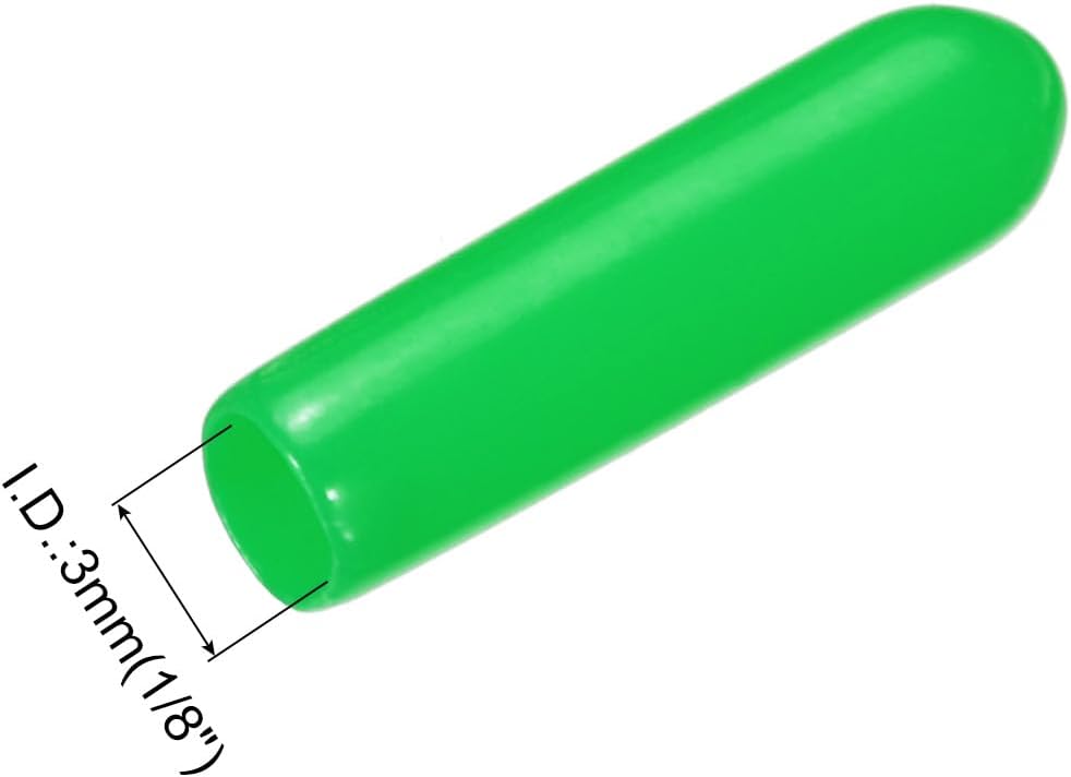 uxcell 20pcs Rubber End Caps 3mm(1/8") ID Vinyl PVC Round Tube Bolt Cap Cover Screw Thread