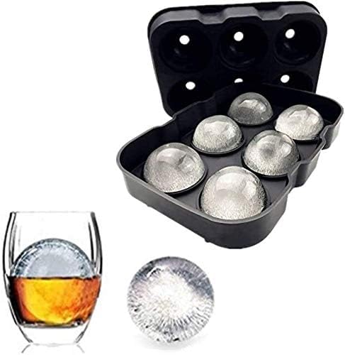 Silicone Round Ice Cube Mold, Round Ice Cube Trays for Freezer with Funnel, Easy Release Ice Cube