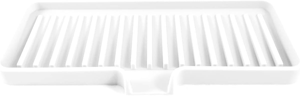 Happitasa Silicone Soap Dish Tray and Sponge Holder with Drain Chute | Bathroom and Kitchen Sink