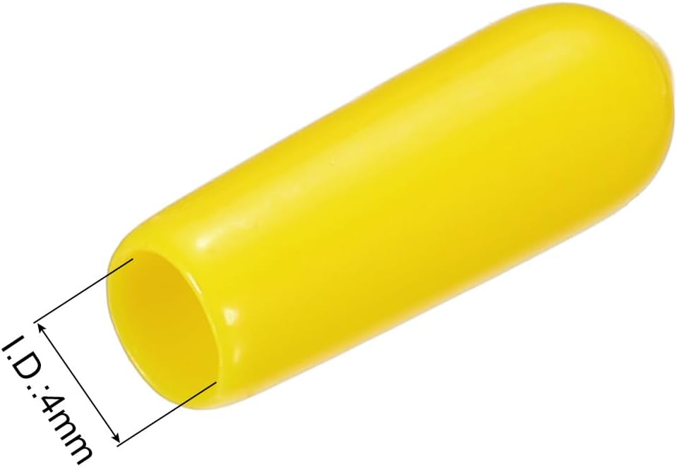 uxcell 20pcs Rubber End Caps 4mm ID Vinyl PVC Round Tube Bolt Cap Cover Screw Thread Protectors