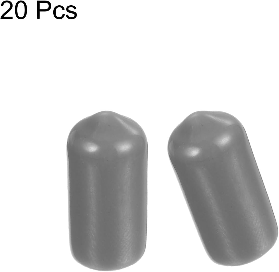 uxcell 20pcs Rubber End Caps Protective Caps 7.5mm ID Vinyl PVC Round Tube Bolt Cap Cover Screw