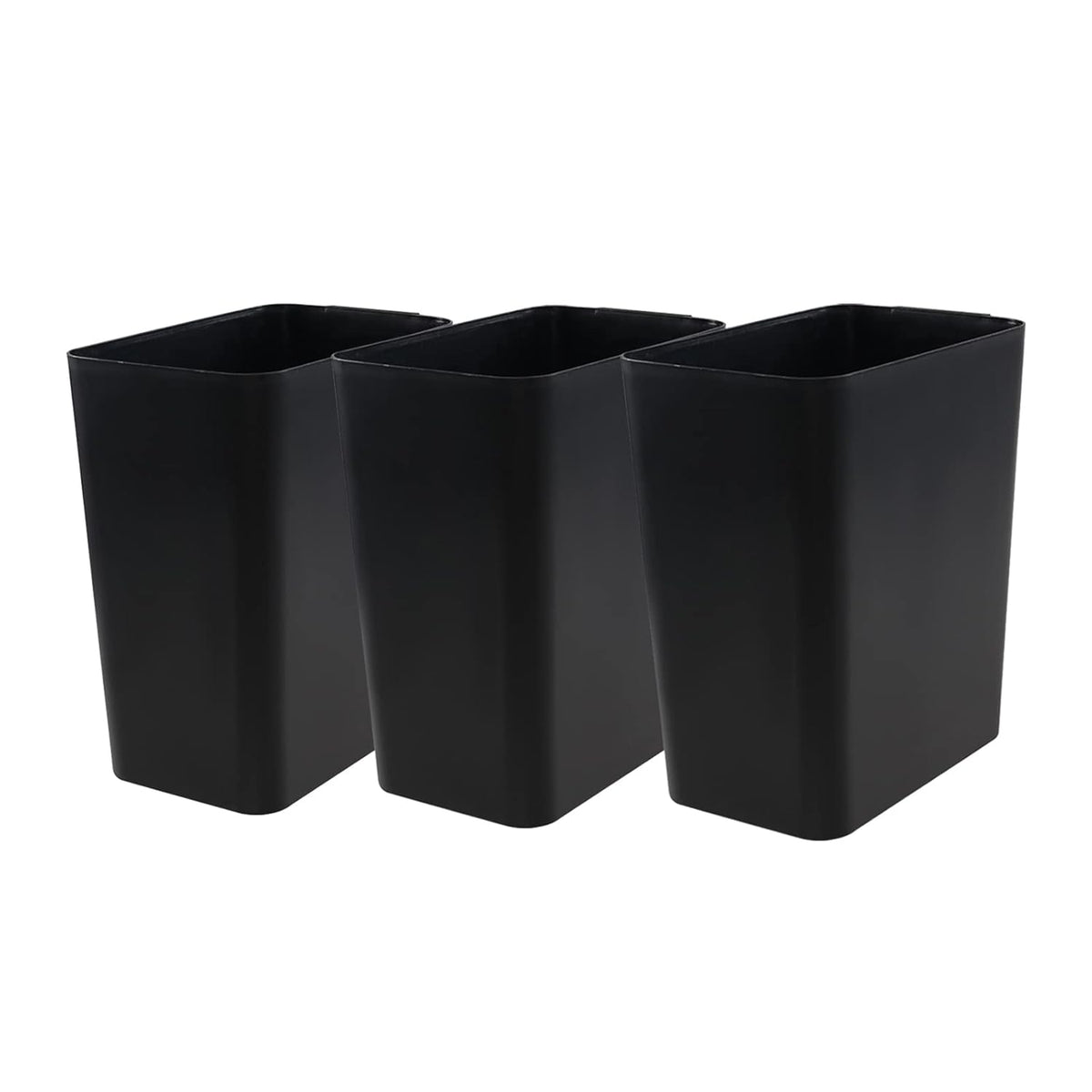 Gainhope 3-Pack 4.5 Gallon Plastic Small Trash Can Wastebasket, Black Garbage Container Bin for