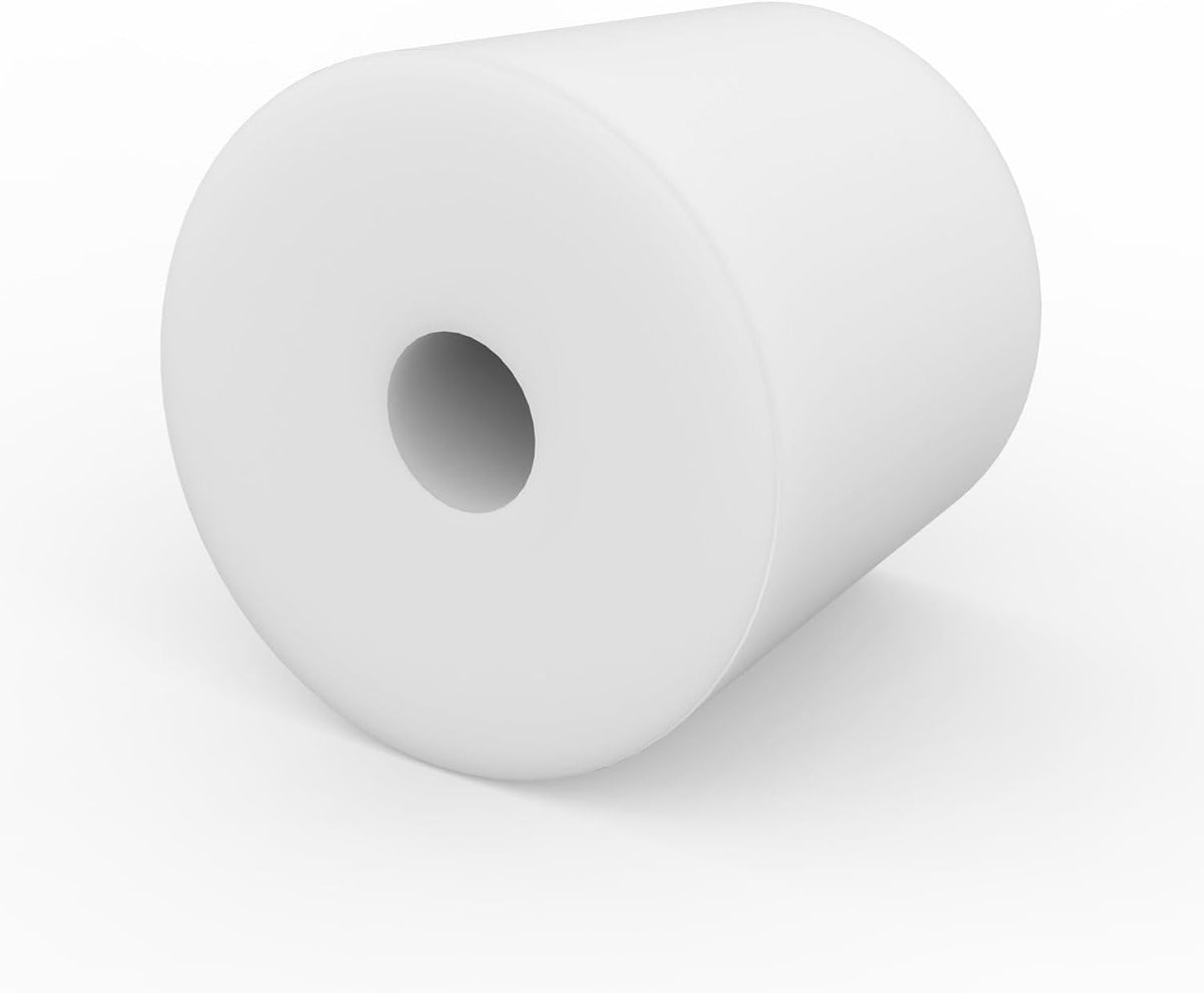 Labasics 5-Pack 6# Single-Hole Silicone Stoppers, White Tapered Lab Seal Stoppers with 0.31" Hole