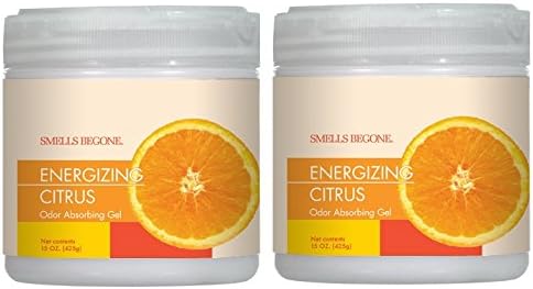 SMELLS BEGONE Air Freshener Odor Absorber Gel - 15 oz, Pack of 2 - Absorbs and Eliminates Odor in