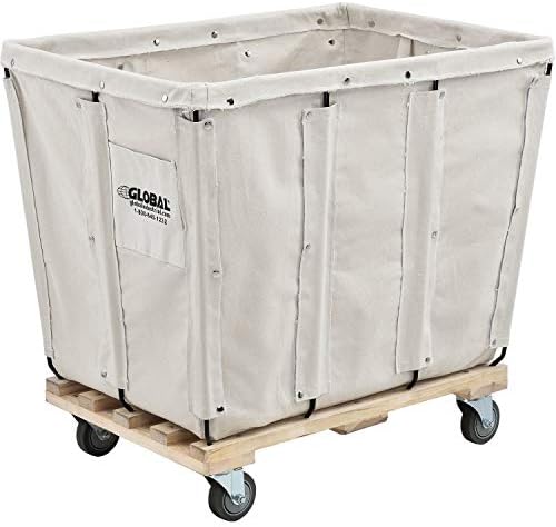 Global Industrial 12 Bushel, Canvas Basket Bulk Truck, 36" L x 26" W x 33-1/2"H, Unassembled