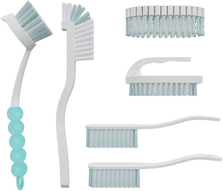 6 PCS Cleaning Brush, Scrub Brush Set for Kitchen and Bathroom Household Use with Various Brushes