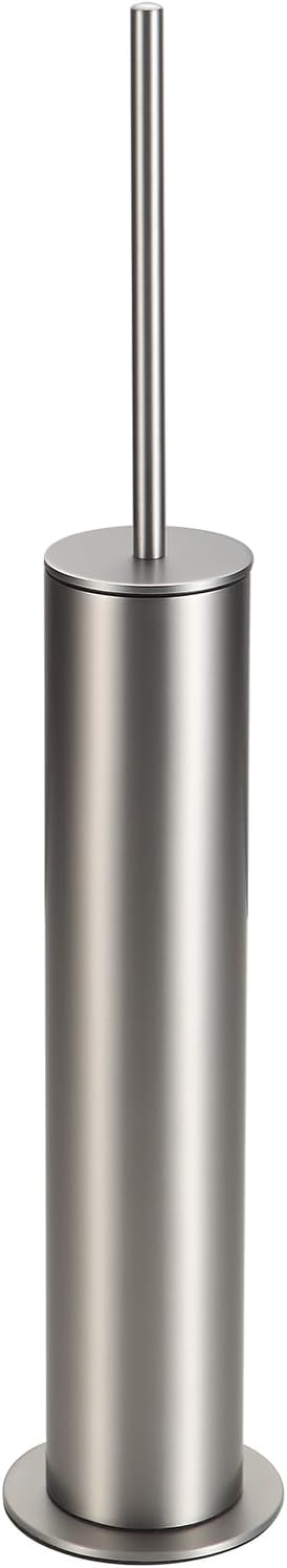 BGL Toilet Brush and Holder Set, Heavy Duty 304 Stainless Steel, Round Base and Long Handle for