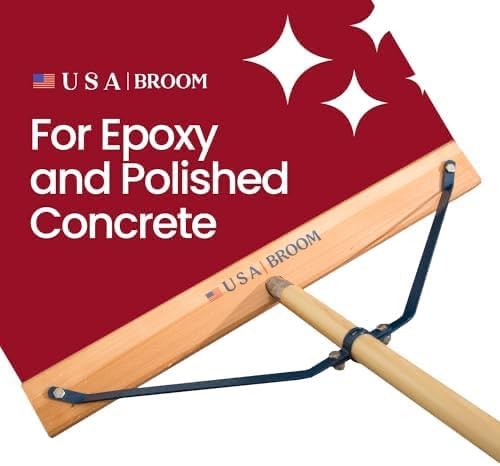 USA Broom 24" Soft Sweep Indoor Push Broom with 60" Handle. Ideal for Epoxy & Polished Floors.
