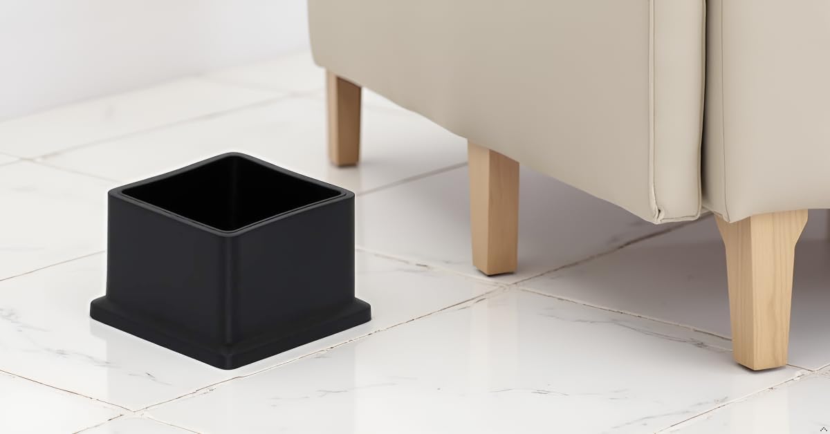 Flyshop Flexible Anti-Scratch PVC Patio Chair Table Leg Caps Tips Floor Protectors Square Furniture