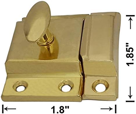 QCAA Oval Turn Cabinet Latch, for Cupboard & Other Furniture, Small, Brass Plated, Made in Taiwan