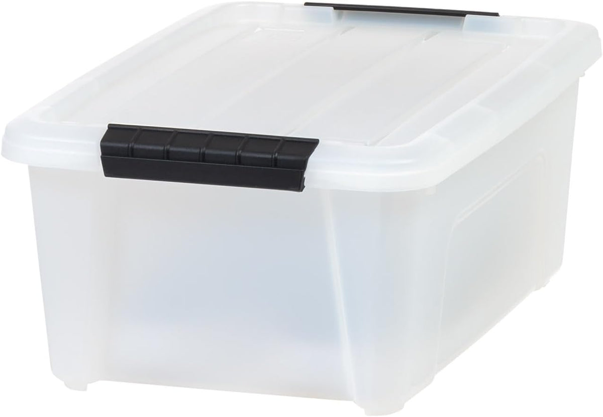 IRIS USA 13.5 Qt Stackable Plastic Storage Bins with Lids, 8 Pack - BPA-Free, Made in USA