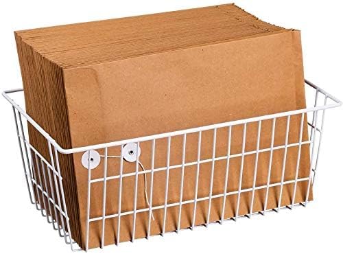 Slideep Freezer Baskets Farmhouse Organizer Storage Basket with Handles, Food Storage Bin for