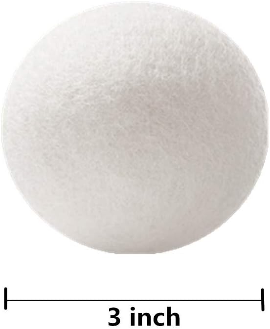 Wool Dryer Balls 6 Pack - XL Premium Reusable Dryer Balls Replace Laundry Drying Natural Fabric