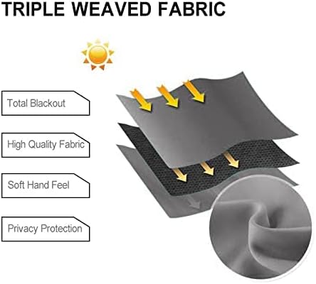 DWCN French Door Curtains – Rod Pocket Thermal Blackout Curtain for Doors with Glass Window