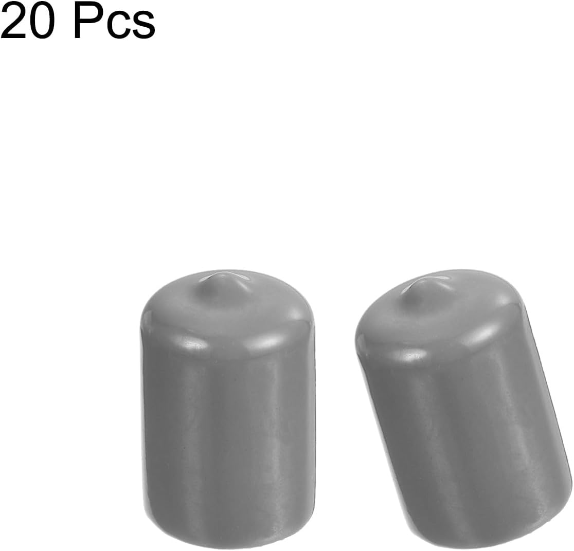 uxcell 20pcs Rubber End Caps Protective Caps 18mm ID Vinyl PVC Round Tube Bolt Cap Cover Screw