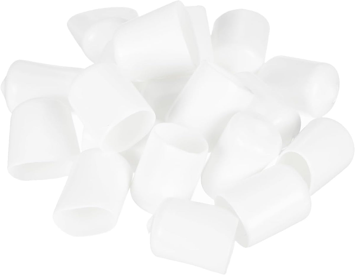 uxcell 20pcs Rubber End Caps 15.5mm ID Vinyl Round Tube Bolt Cap Cover Thread Protectors White