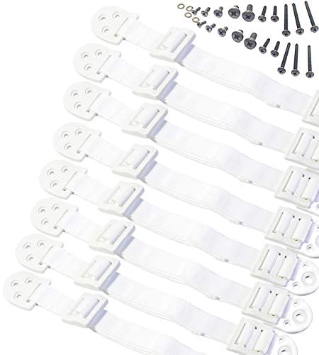 Boxiki Kids Adjustable Anti-Tip Furniture Anchors for Baby Proofing and Dresser Anchoring Kit. 8 PC