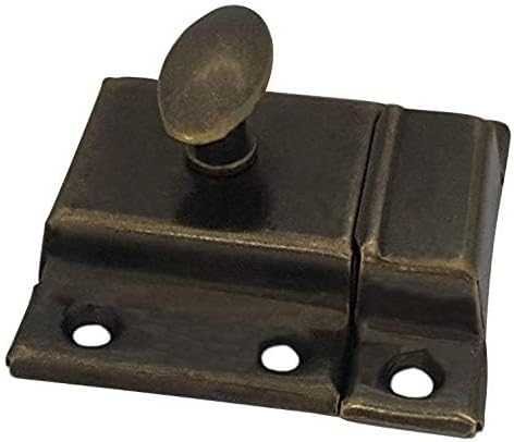 QCAA Oval Turn Cabinet Latch, for Cupboard & Other Furniture, Large, Antique Brass, Made in Taiwan