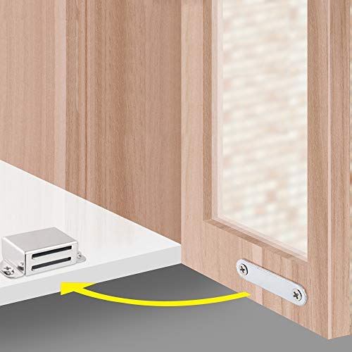 Mousike Cabinet Magnets Magnetic Door Catch Stainless Steel Door Magnet for Kitchen Bathroom