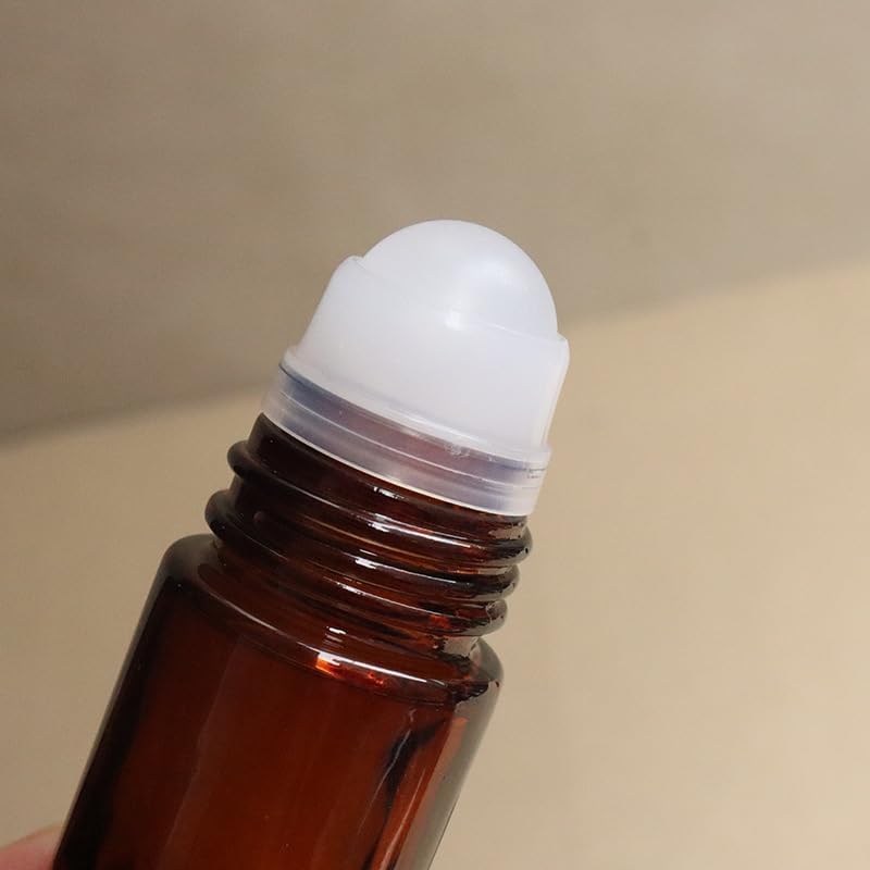 2Pcs Brown 30ml Glass Essential Oil Roller Bottles Refillable Roll on Bottles Empty Deodorant