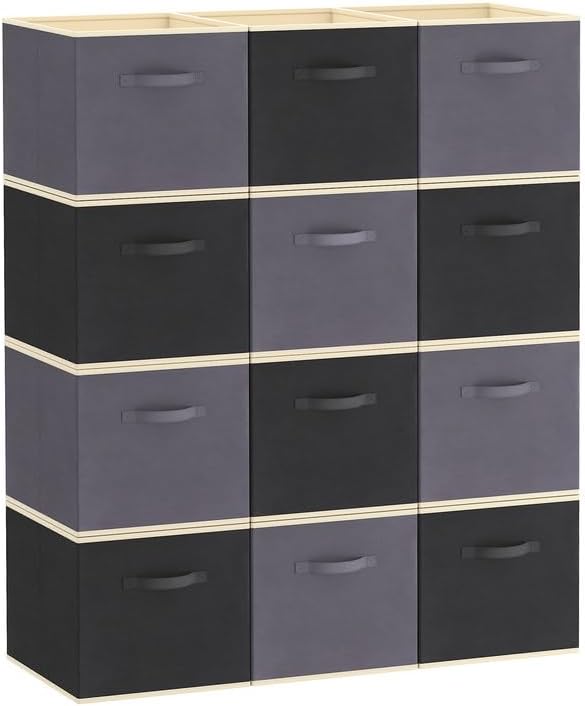 Lifewit 12 Packs Storage Cubes, 11 Inch Cube Storage Bins, Foldable Decorative Fabric Storage