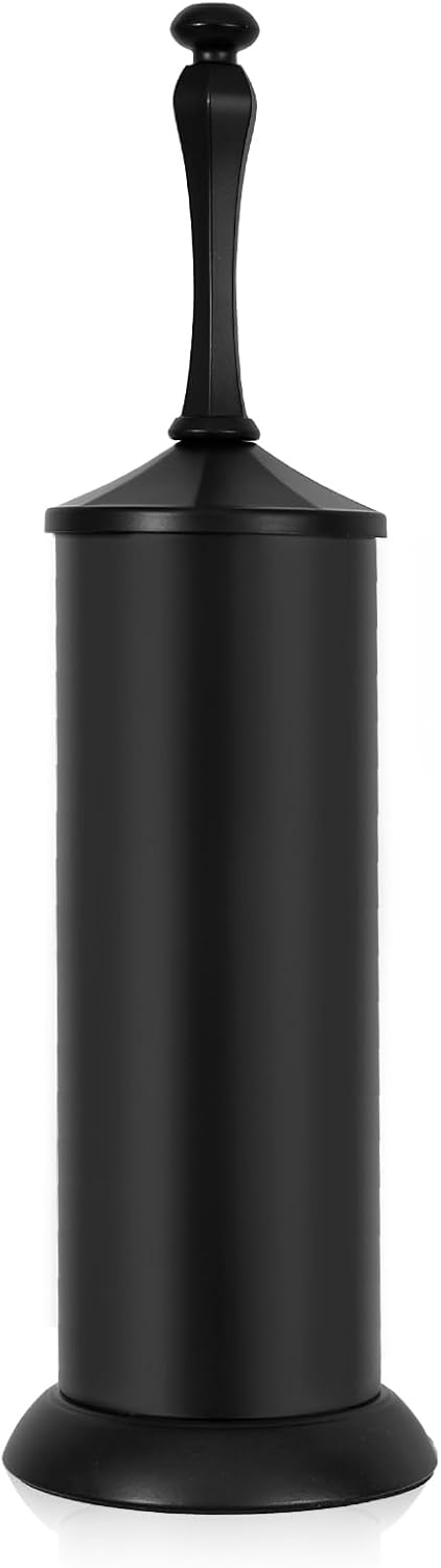 Black Toilet Brush and Holder，Extra Long Handled Toilet Brush for Bathroom，Stainless Steel Heavy