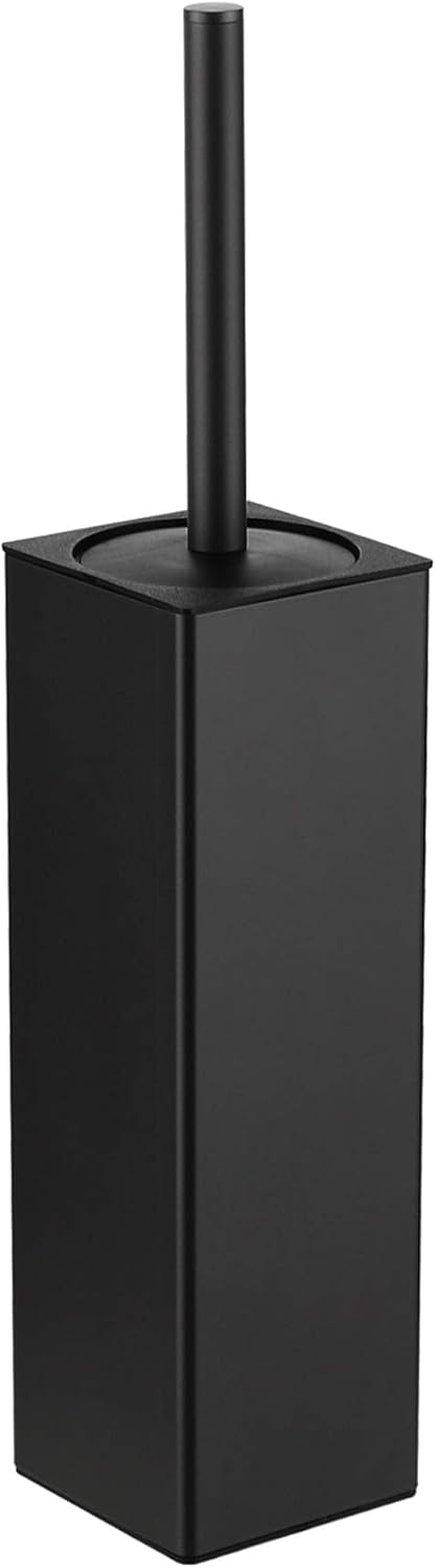 BGL Toilet Brush and Holder Set, Matte Black Freestanding for Bathroom Storage and Organization