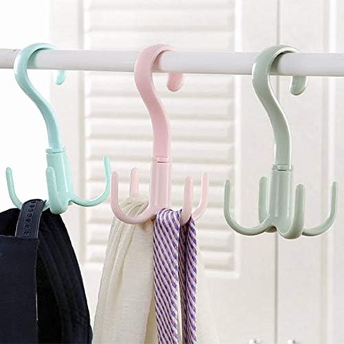 2Pcs Rotating Belt Hanger 360 Degrees Rotatable Organizer with 4 Hooks for Drying Towels Bras
