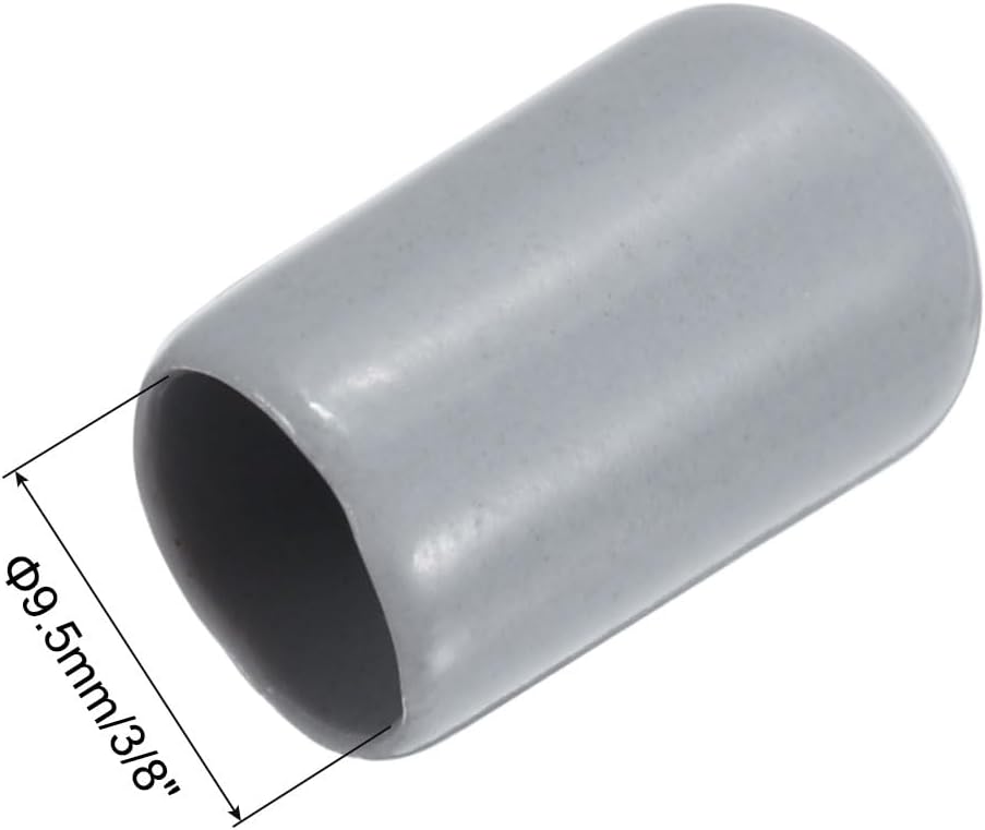 uxcell 20pcs Rubber End Caps 9.5mm(3/8") ID Vinyl PVC Round Tube Bolt Cap Cover Screw Thread