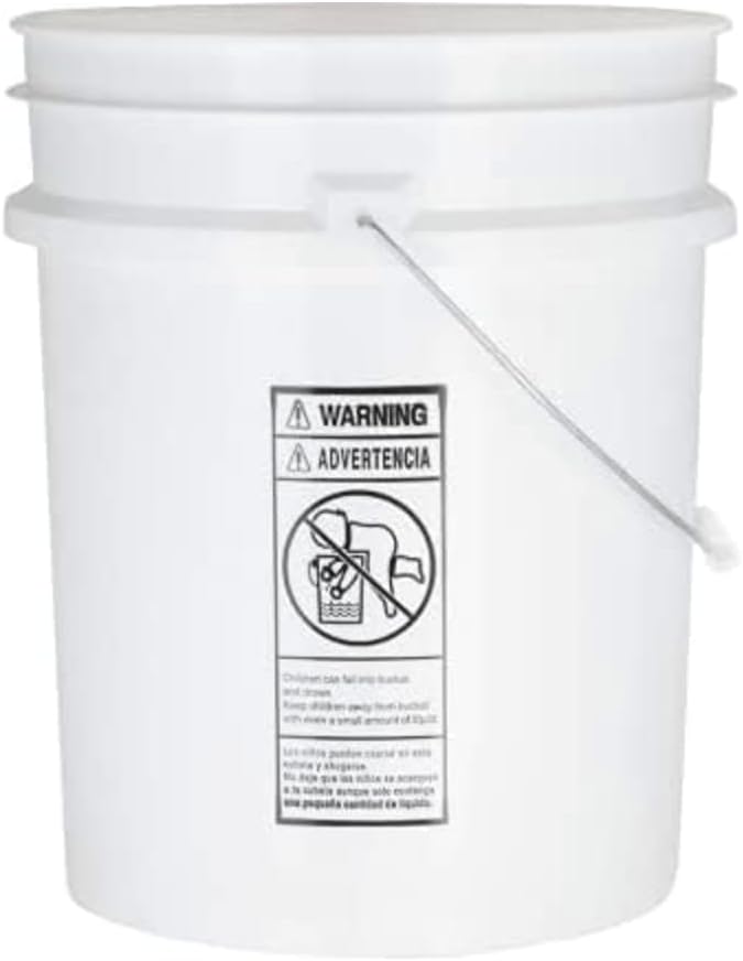 House Naturals 5 Gallon Premium HPDE Plastic Bucket - Made in USA Food Grade Storage Container, BPA