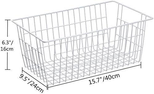 SANNO Freezer Baskets Wire Storage Baskets Closet Baskets Bin Farmhouse Organizer Storage Bins