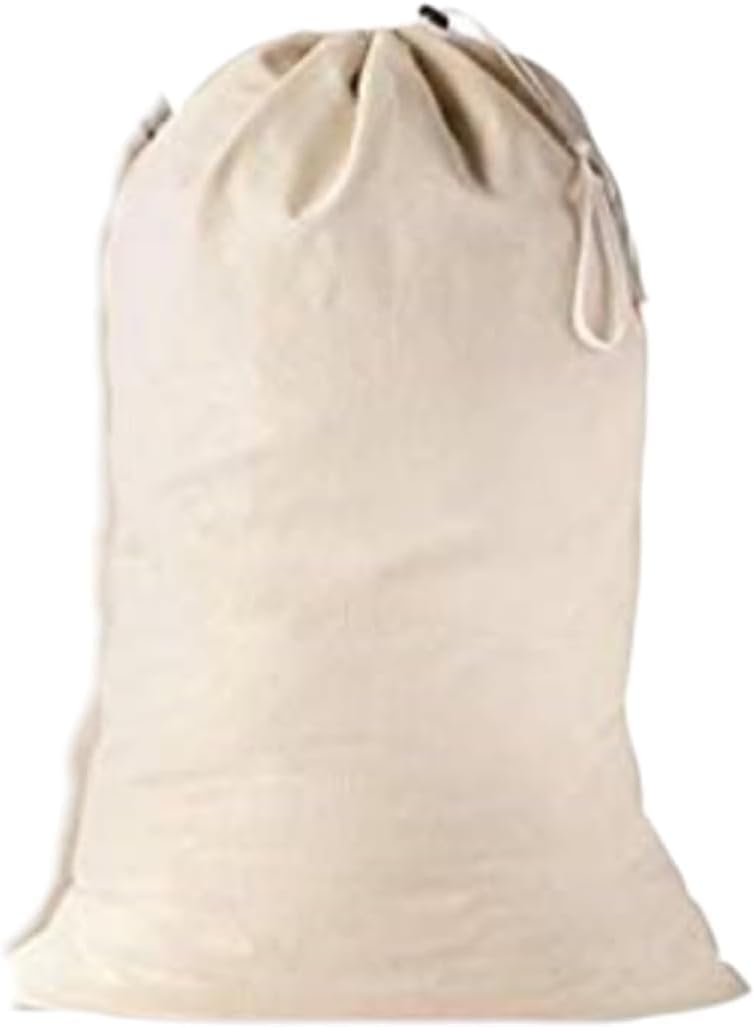 Large Cotton Laundry Bag, Heavy Duty Large Laundry Bags 24 x 36 inch Drawstring Travel Organizer