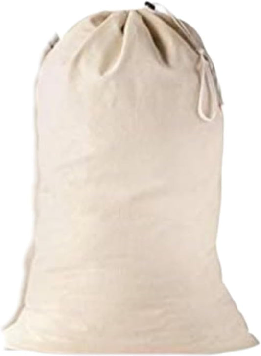 Large Cotton Laundry Bag, Heavy Duty Large Laundry Bags 24 x 36 inch Drawstring Travel Organizer