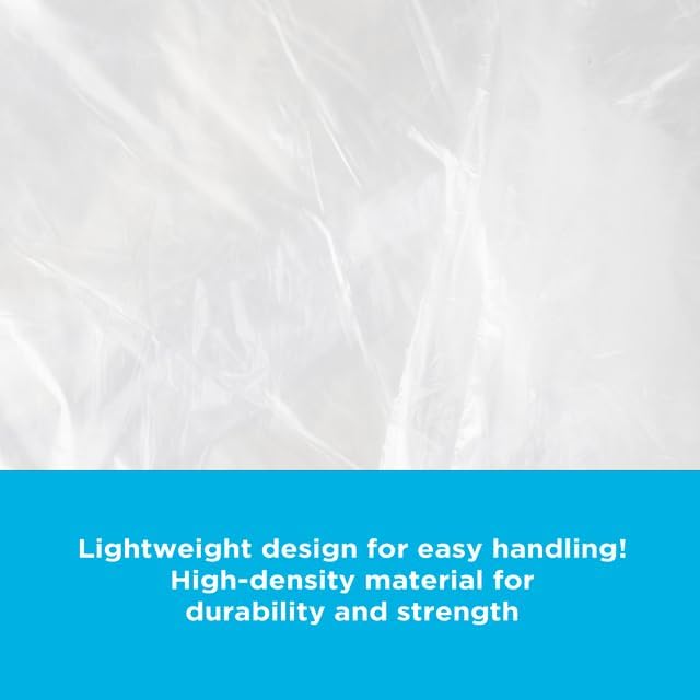12-16 Gallon Trash Bags, Bulk Pack of 1000 High Density 6 Micron Clear Trash Bags, Lightweight