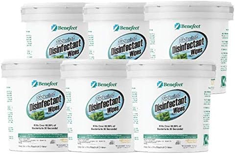 Benefect Botanical Disinfectant Wipes – 1,500 Sanitizing Wipes. 6 Pack of 250 Wipes Per Unit - High