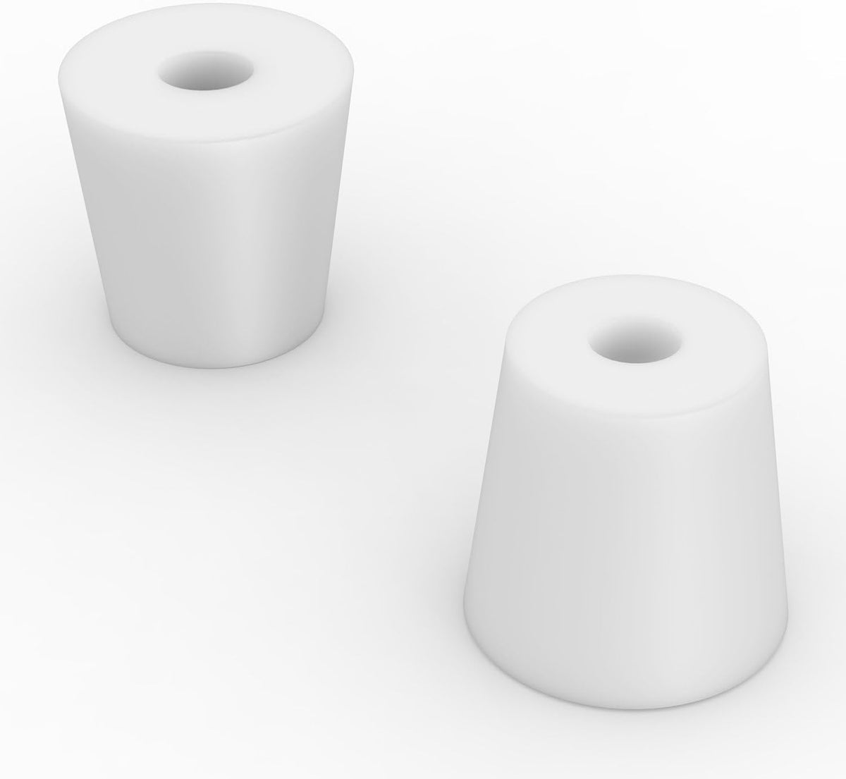 Labasics 5-Pack 5# Single-Hole Silicone Stoppers, White Tapered Lab Seal Stoppers with 0.31" Hole