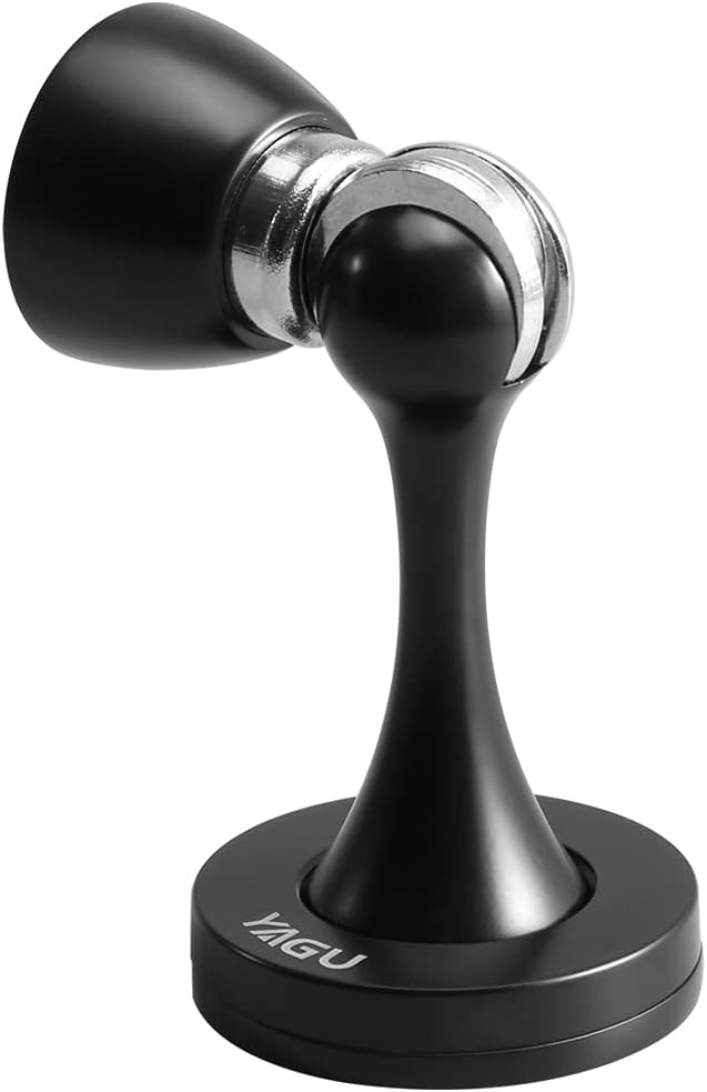 YAGU Door Stopper 6 Pack Magnetic Door Stops, Zinc Alloy Matte Black Door Catch Door Holder Wall