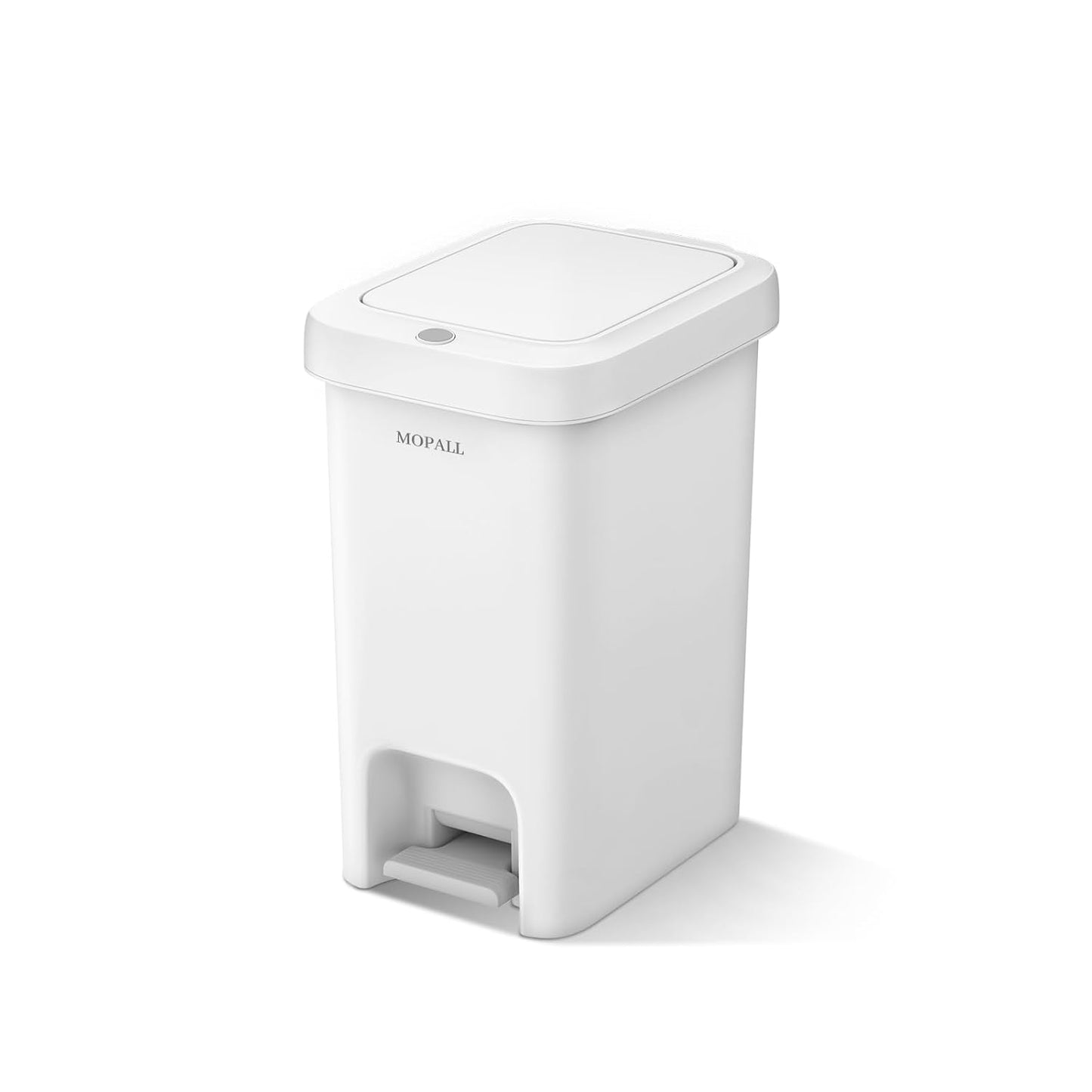 MOPALL Slim Bathroom Trash Can with Lid Soft Close, Garbage Can with Pop-Up Lid & Step On Foot