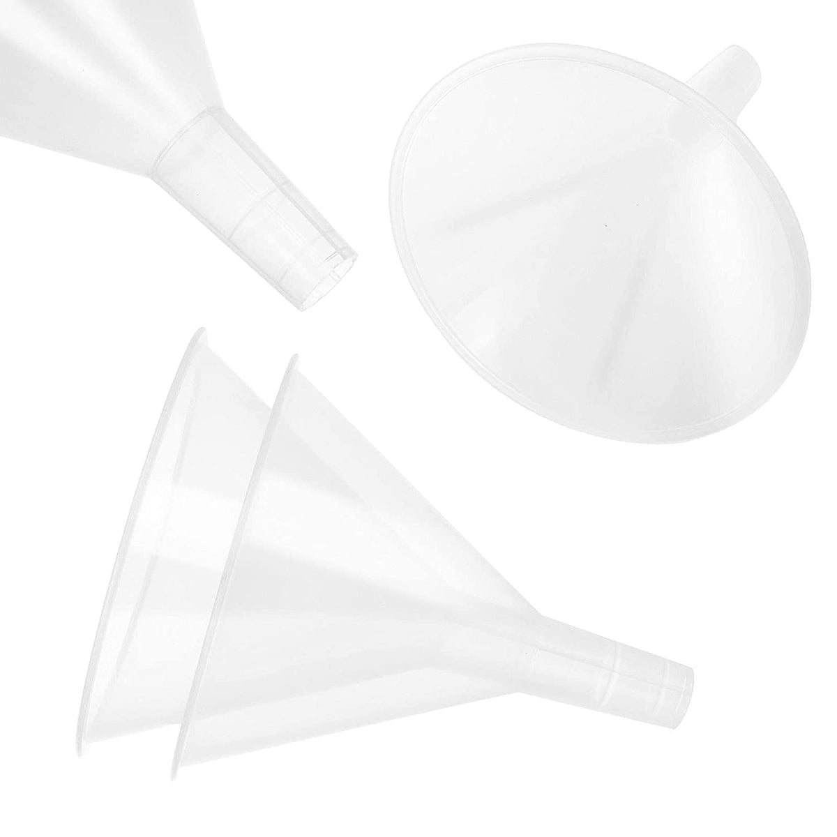 RHBLME 20 PCS Plastic Funnels Set, 4.7 Inch Wide Mouth Clear Plastic Funnels for Filling Bottles