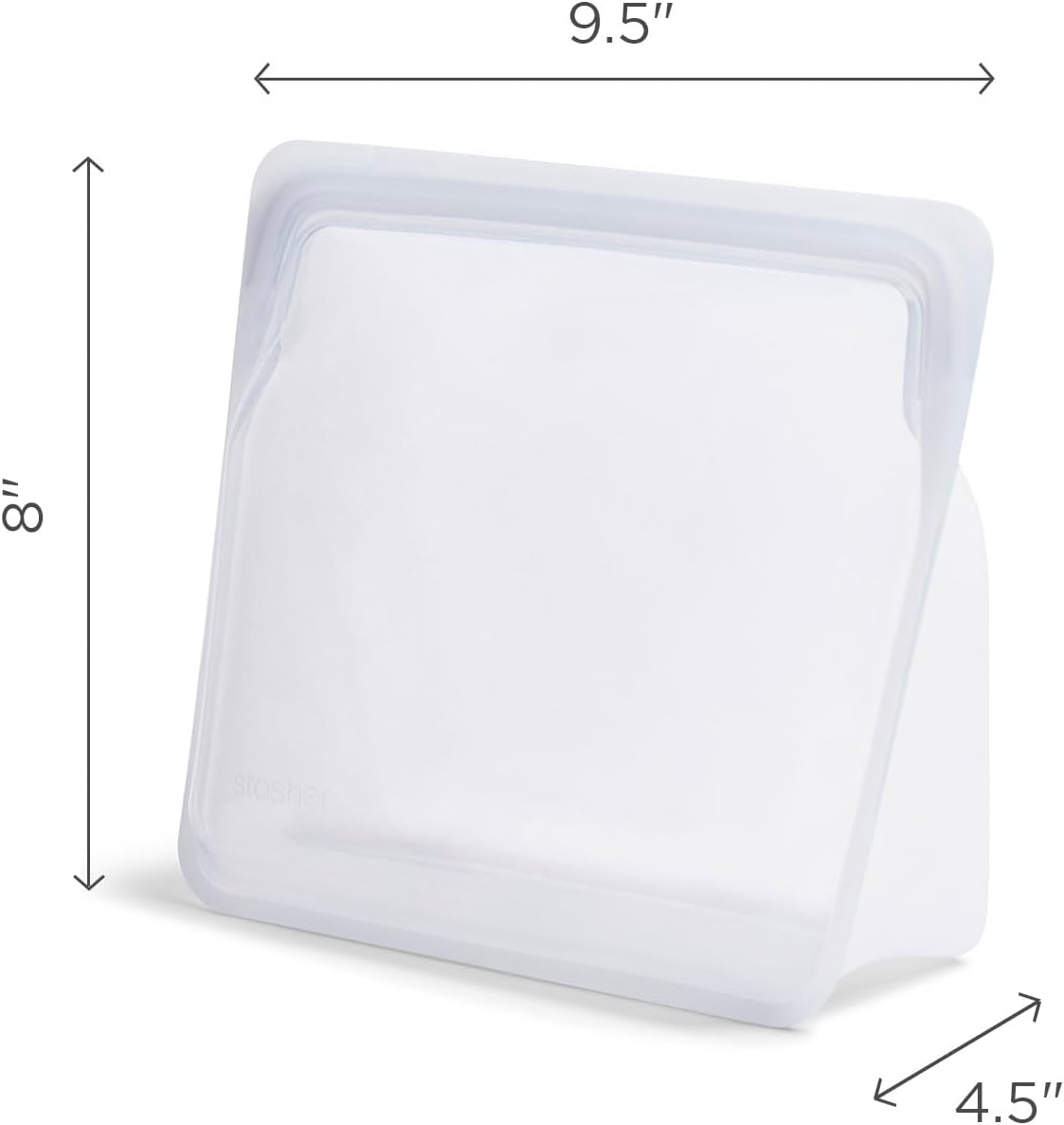 Stasher Premium Silicone Reusable Food Storage Stand-Up Bag Mega, Green, Microwave, Sous Vide