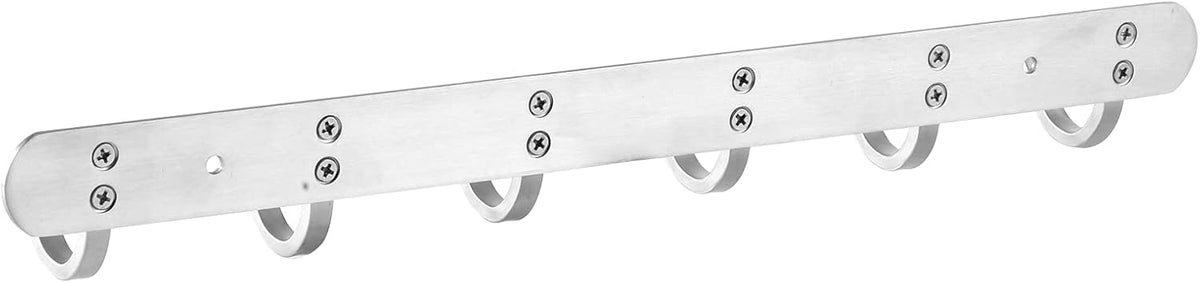 Coat Hook Wall Mount Towel Rack with 6 Hooks Hanger for Hanging Clothes, Bags, Keys, and Towels