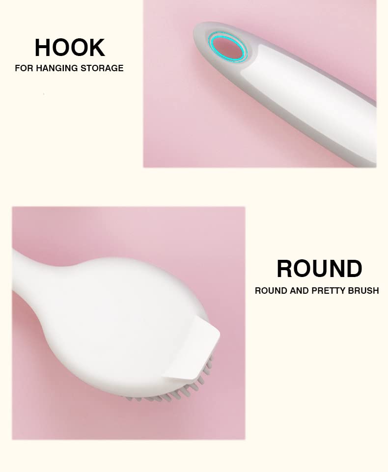 Dish Scrubber, Silicone Soft Bristles Scrub Brush with Scraper Tip, Comfortable Grip Brushes for