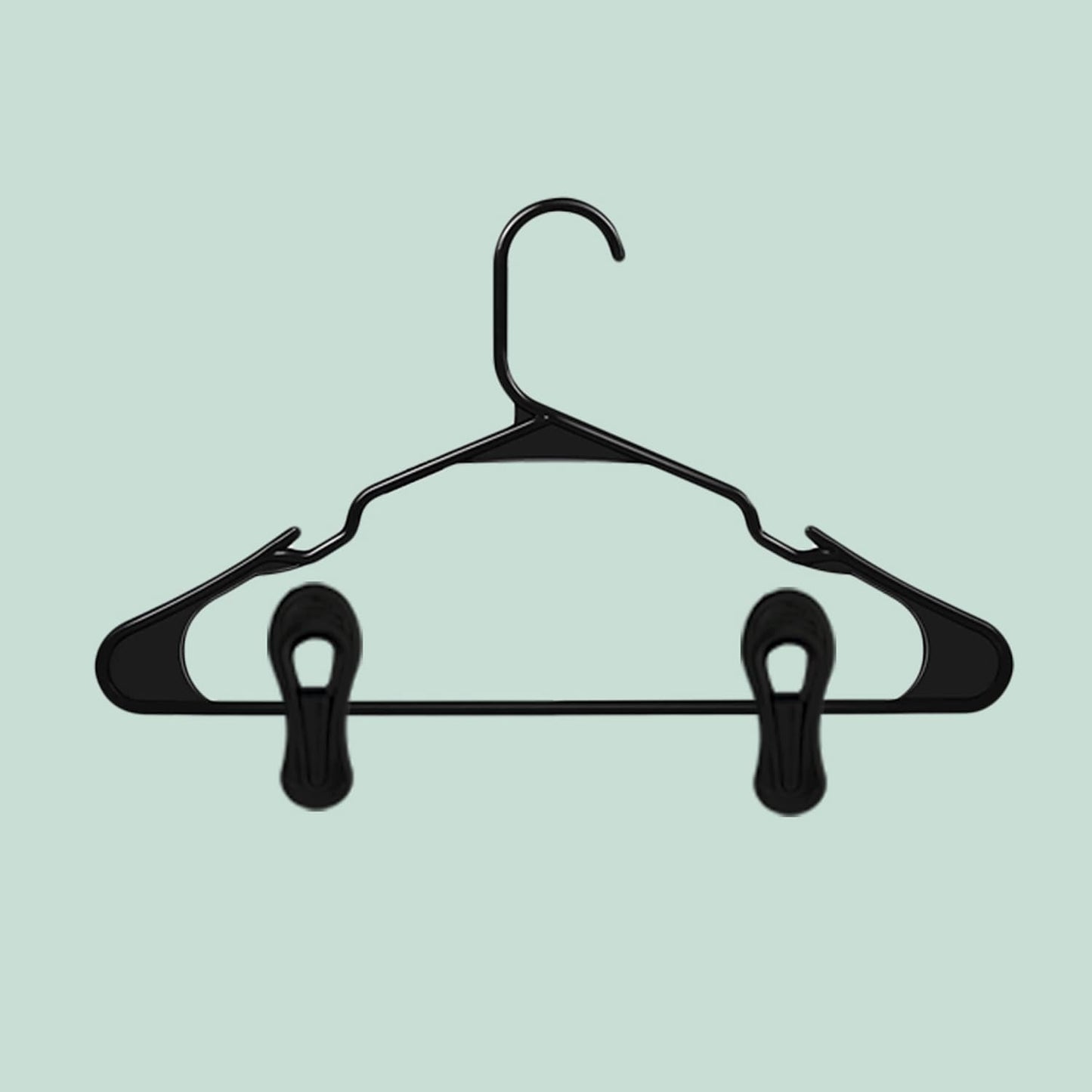 Black Hanger Clips 30 PCS, Plastic Hangers Clips Perfect for Plastic Velvet Hangers, Multi-Purpose