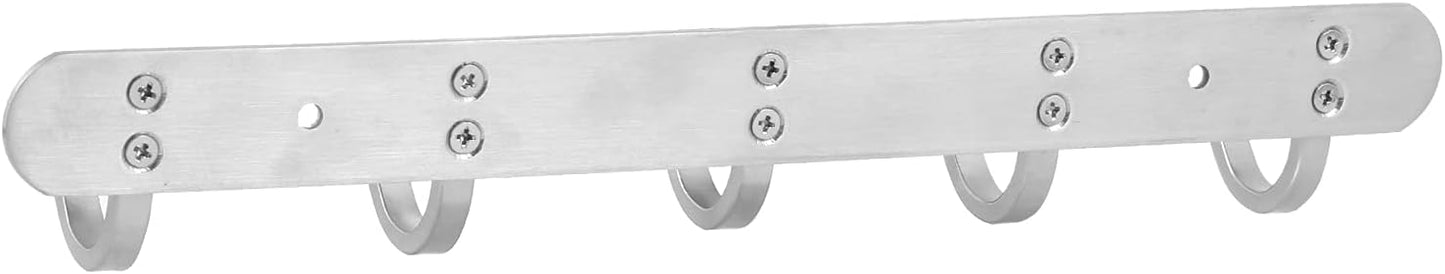 Coat Hook Rack Hanger –Towel Hook Rail with 5 Hooks 13-Inch Wall Mounted for Bedroom, Bathroom