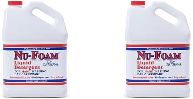 Nu-Foam Liquid Detergent for Bar Glassware - Original Streak-Free Solution - Hand Washing Bar