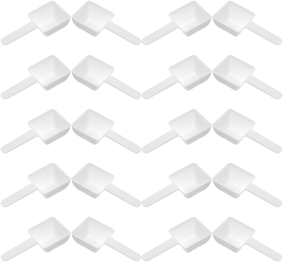 VOSAREA 30pcs Plastic Measuring Spoons Laundry Powder Small Scoops for Home Use Reusable and